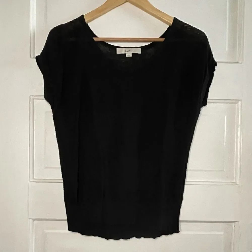 LOFT Cute, Sheer Capped Sleeve Top